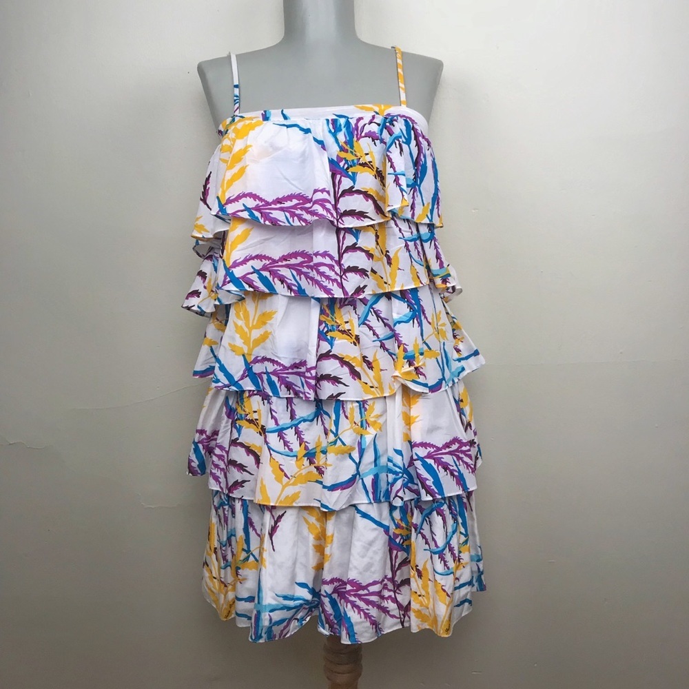 Julie Brown 0‎ Coral Ruffle Tiered Dress Sundress